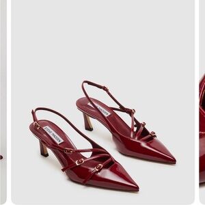 Steve Madden Liana heels in Wine Patent. New, never worn. Size 8.5, 2.5 in heel